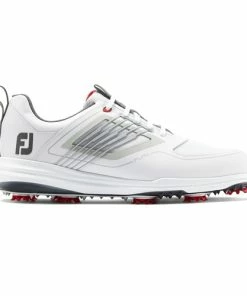 FootJoy FJ Fury Spiked Golf Shoes, White/Red -Style #51100