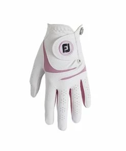 Footjoy Women's WeatherSof Glove, White/Pink (prior Gen)